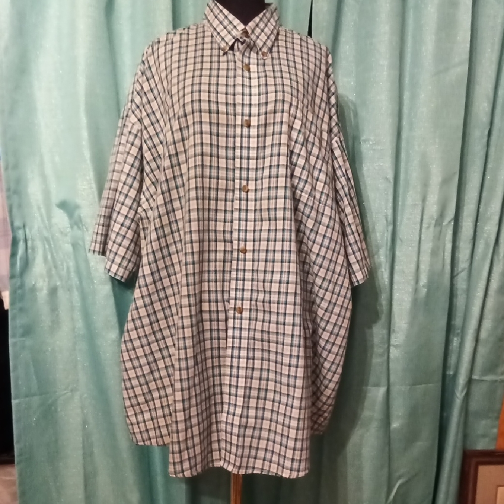 Wrangler Green and White Checkered Casual Shirt